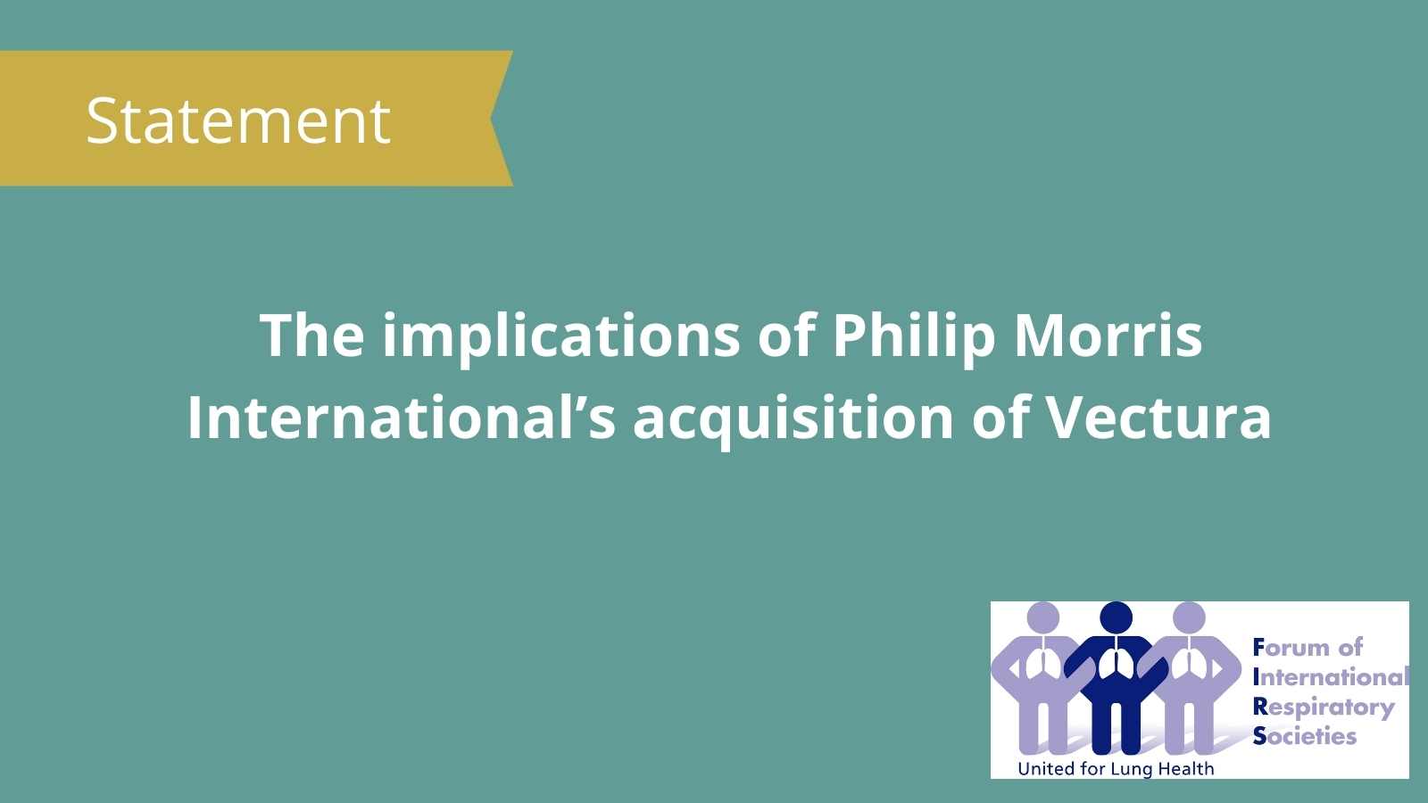 Joint statement on the implications of Philip Morris International’s acquisition of Vectura